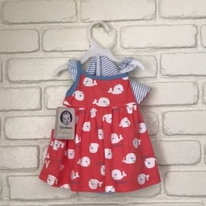 Gerber Organic Top, Hat, Diaper Cover